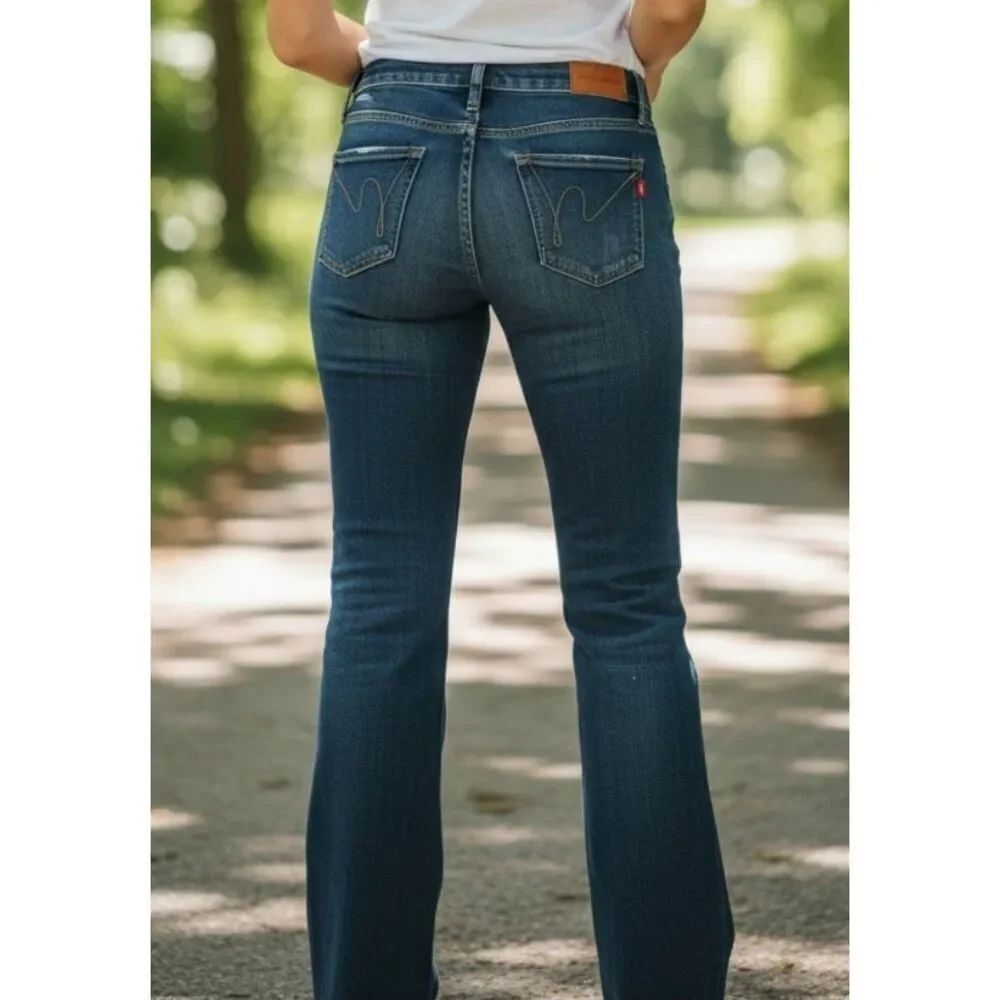 Citizens Of Humanity Kelly 001 Low Waist Bootcut Jeans Womens Size 31 Distressed